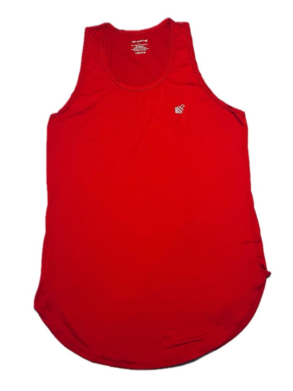 Jed North Men’s Large Red Longline Tank Top Curved Hem Gym Muscle Shirt